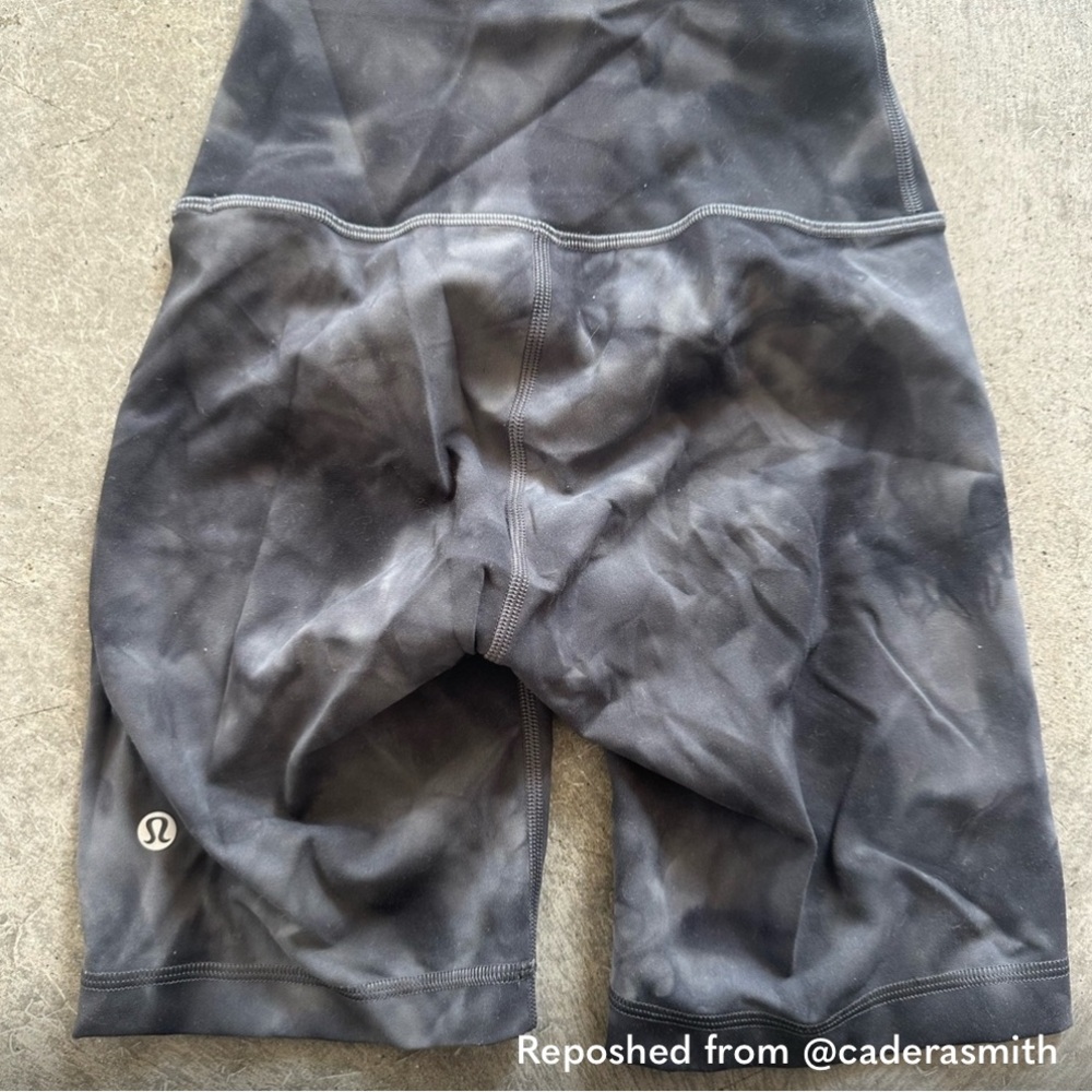 Lululemon Athletica Diamond Dye Gray Tie-Dye Biker shorts size 2